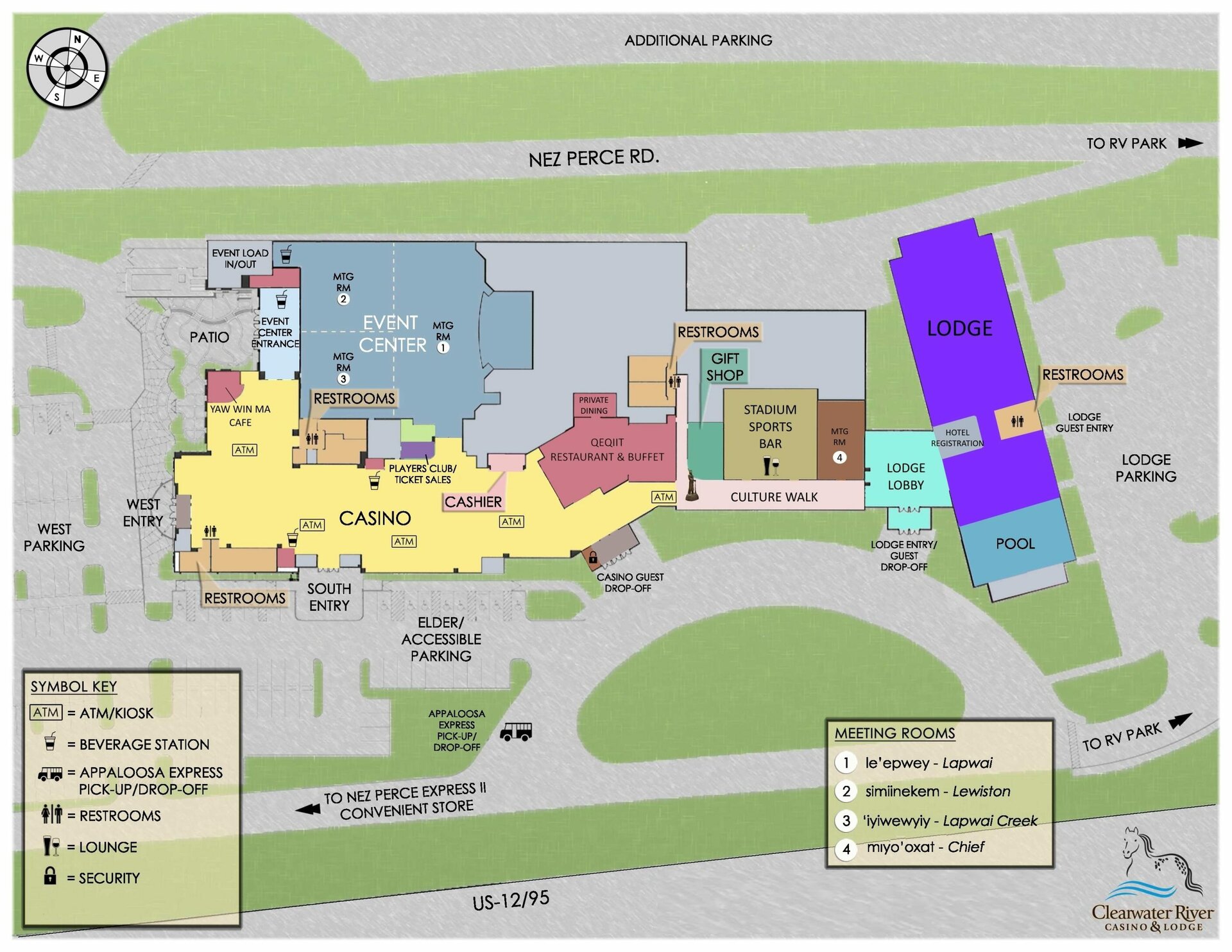 Map of the Clearwater River Casino, the location for the Nation Building Conference.